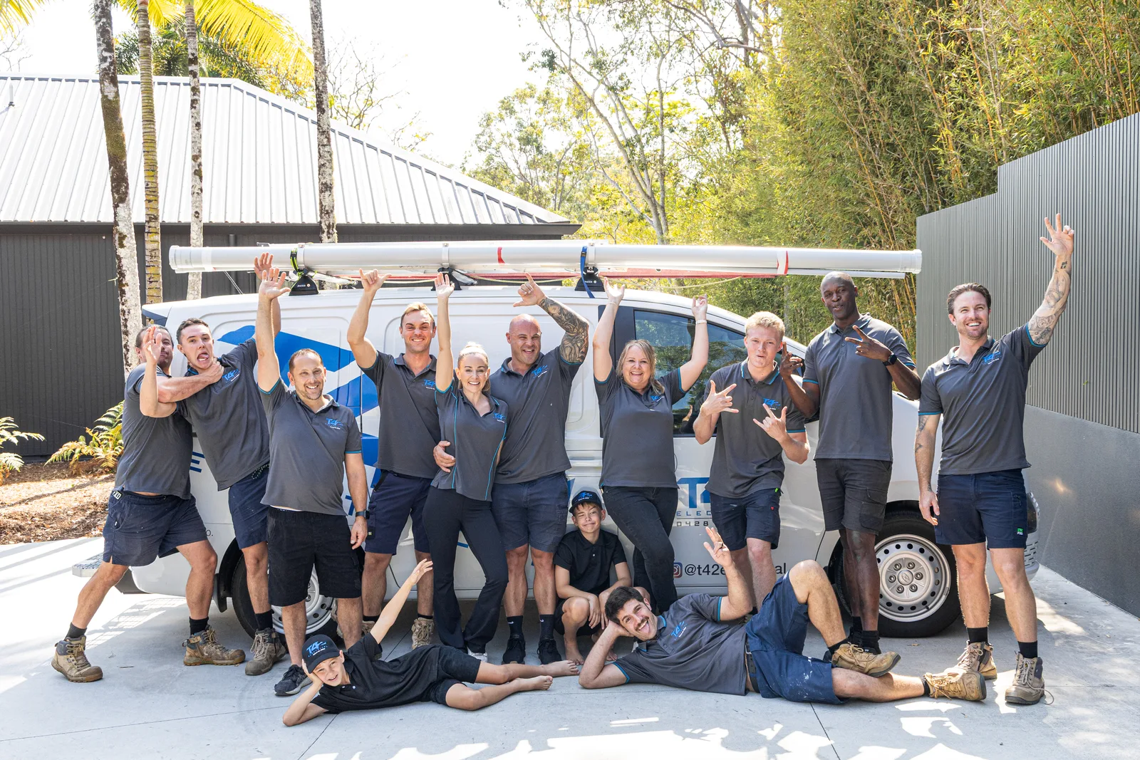 The team celebrating a job well done